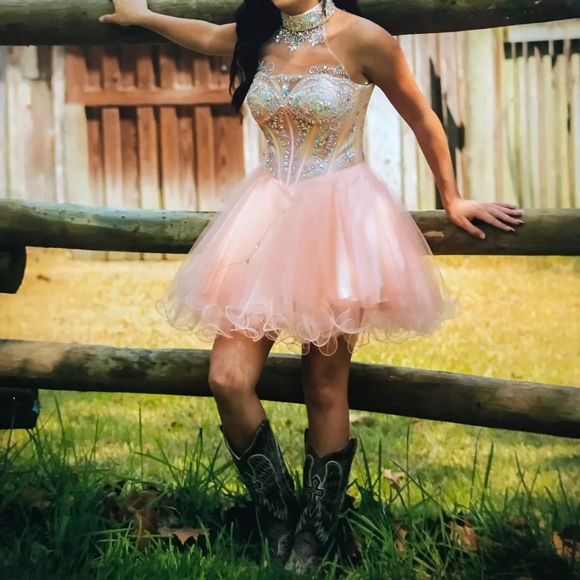 Light Pink High Neck Dress - Picture 5 of 5